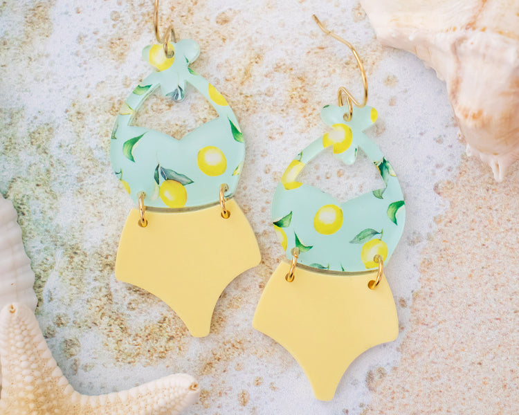 Lemon Swimsuit Earrings