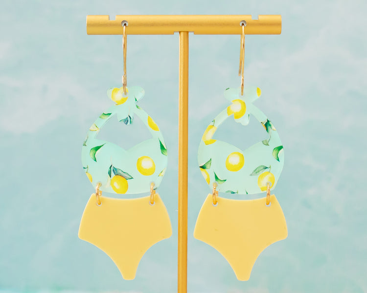 Lemon Swimsuit Earrings