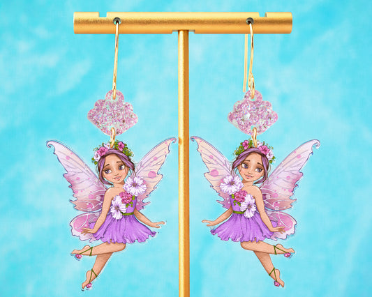 Purple Fairy Earrings
