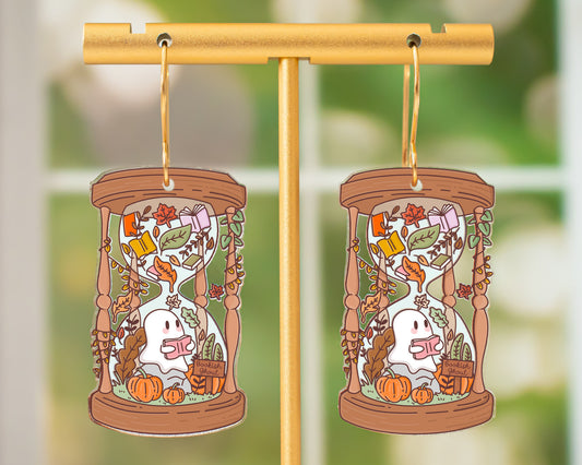 Fall Reading Ghost Earrings
