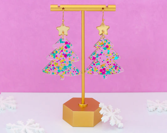 Confetti Christmas Tree Earrings