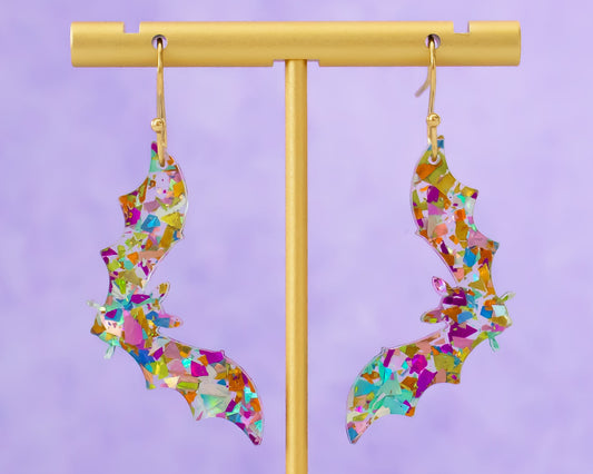 Glitter Bat Earrings