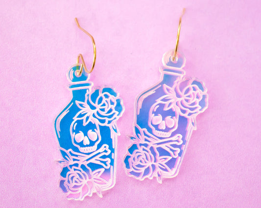 Skull Potion Iridescent Earrings