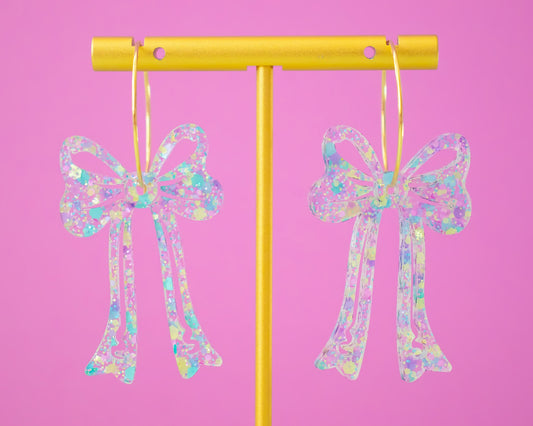 Multi-Color Pastel Bow Earrings, Coquette Jewelry