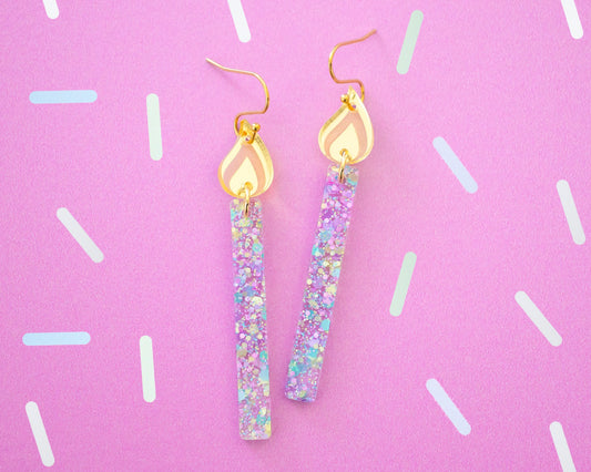 Pastel Birthday Candle Earrings