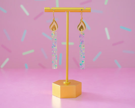 Pastel Birthday Candle Earrings