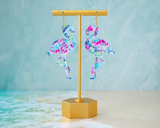 Patterned Flamingo Earrings