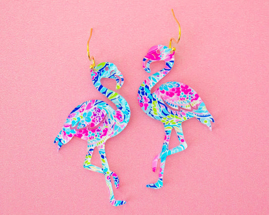Patterned Flamingo Earrings