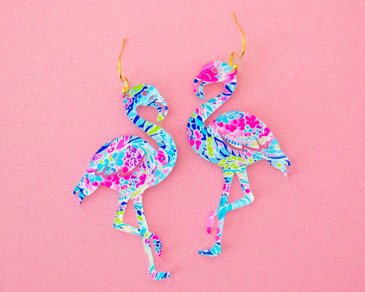 Patterned Flamingo Earrings