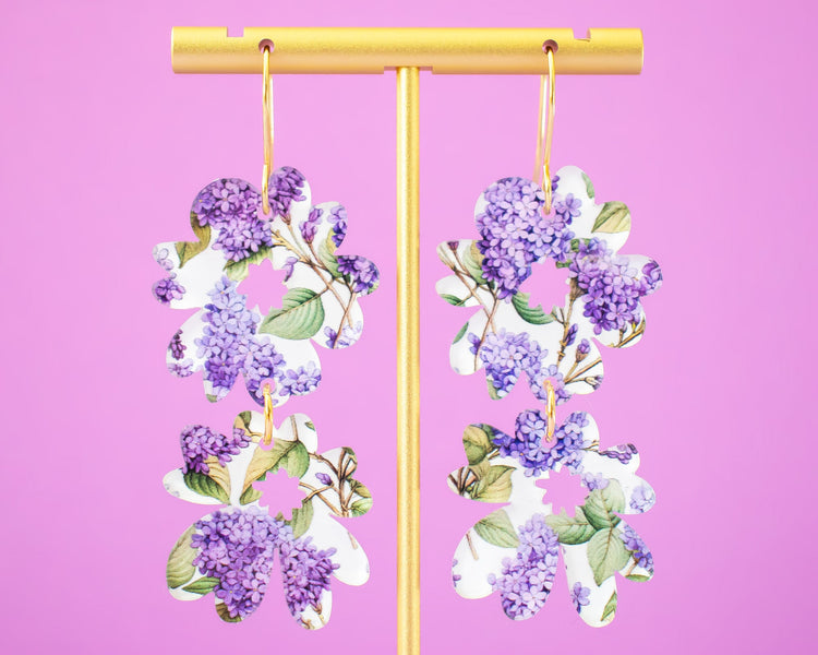 Lilac Flower Earrings