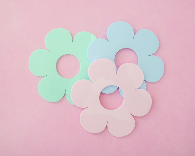 Pastel Retro Flower Acrylic Coaster