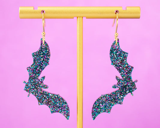 Glitter Bat Earrings