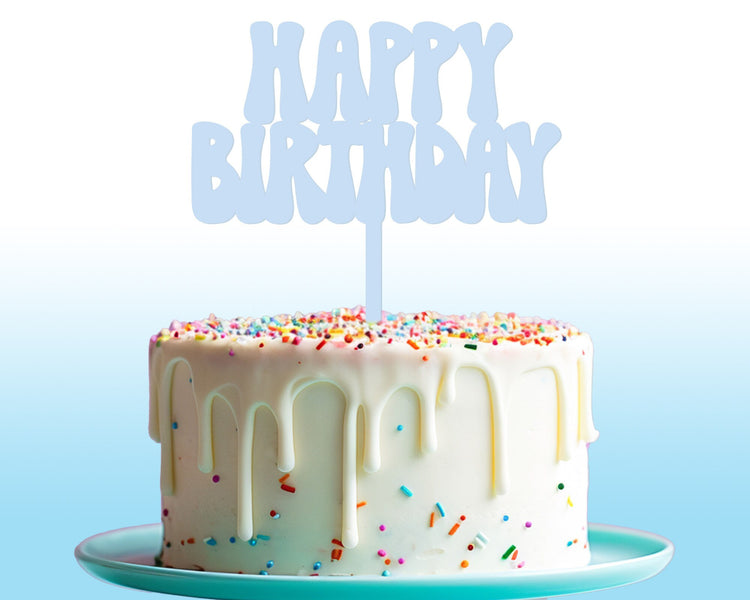 Retro Acrylic Birthday Cake Topper: Colorful Custom Party Decor