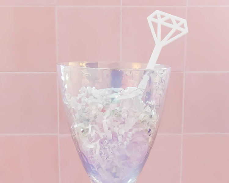 Diamond Engagement Drink Stirrers Set of 4