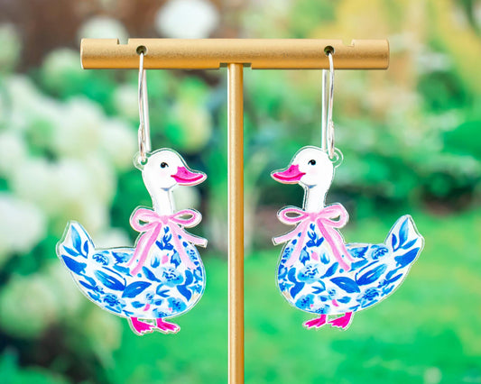 Chinoiserie Duck Earrings
