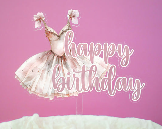 Ballerina Birthday Acrylic Cake Topper