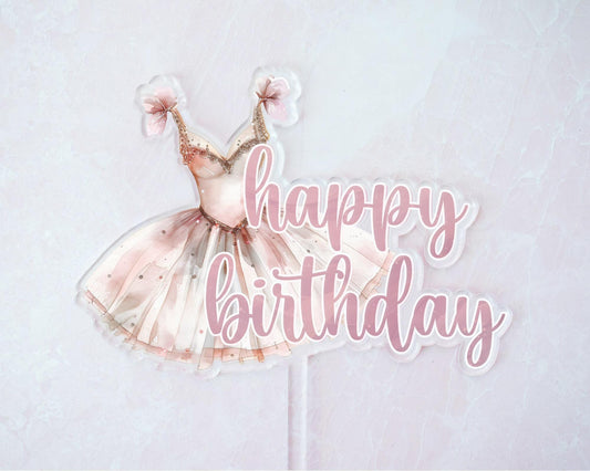 Ballerina Birthday Acrylic Cake Topper