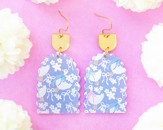 Goose Bow Iridescent Earrings