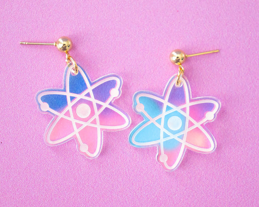 Atom Holographic Earrings, STEM Jewelry