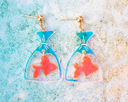 Fish in a Bag Earrings