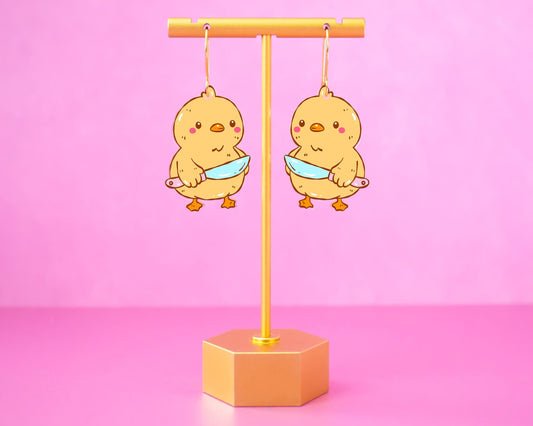 Funny Chick Knife Earrings