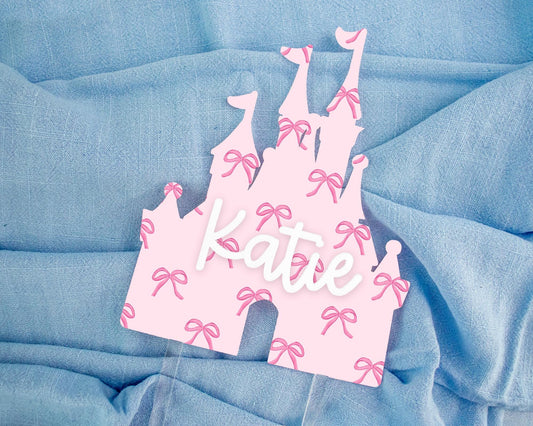 Custom Princess Castle Acrylic Cake Topper, Fairytale Birthday Decor