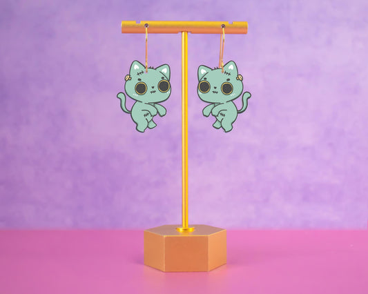 Zombie Cat Earrings