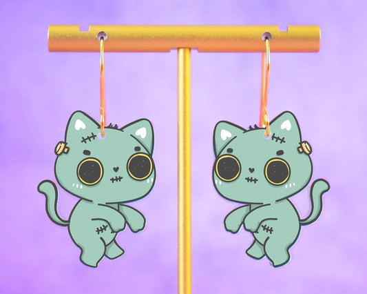 Zombie Cat Earrings
