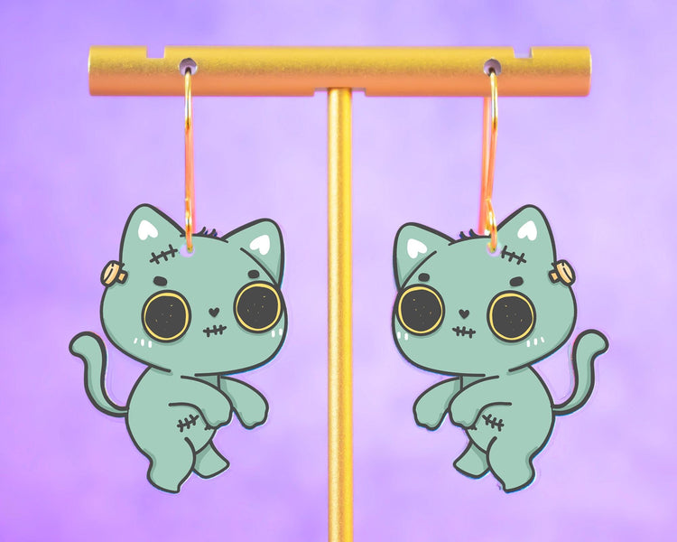 Zombie Cat Earrings