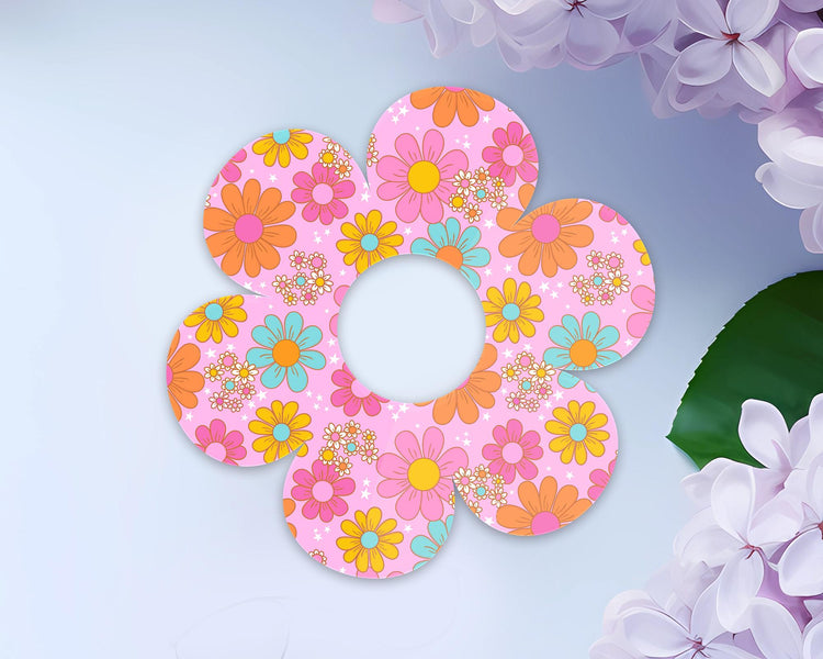 Groovy Retro Flower Acrylic Coaster