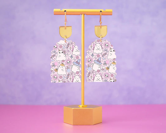 Cute Witchy Ghosts Earrings