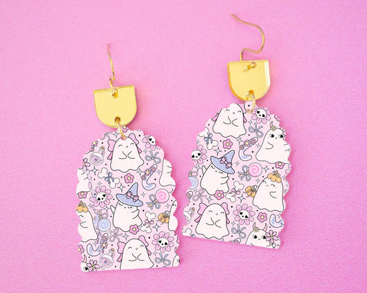 Cute Witchy Ghosts Earrings