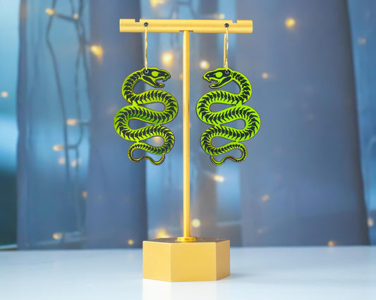 Skeleton Snake Earrings