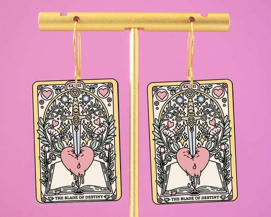 Tarot Card Romatasy Bookish Earrings