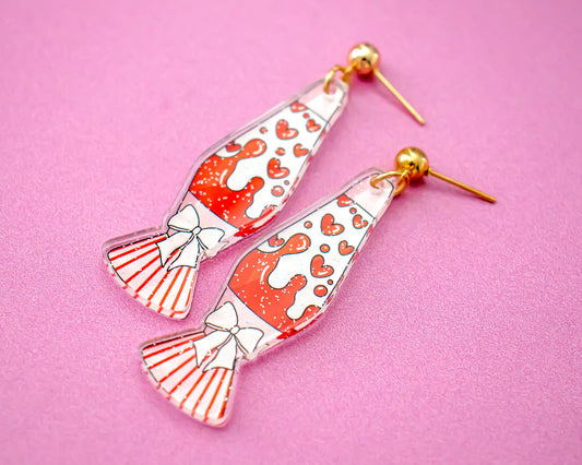 Glitter Heart Lava Lamp Earrings