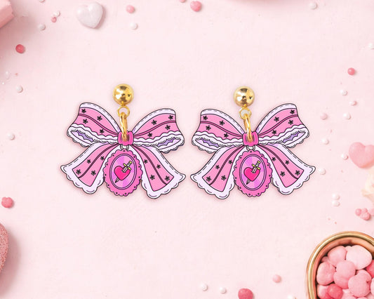 Romance Book Bow Earrings