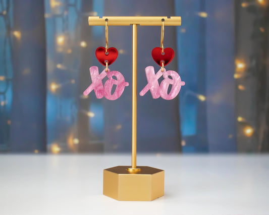 XO Heart Valentines Earrings