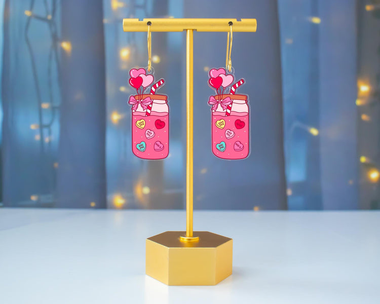 Conversation Hearts Drink Valentine's Earrings