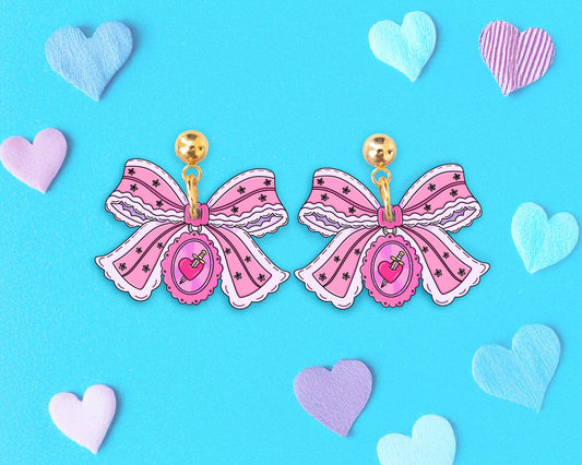 Romance Book Bow Earrings