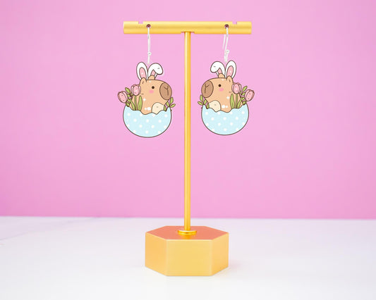 Capybara Easter Egg Earrings