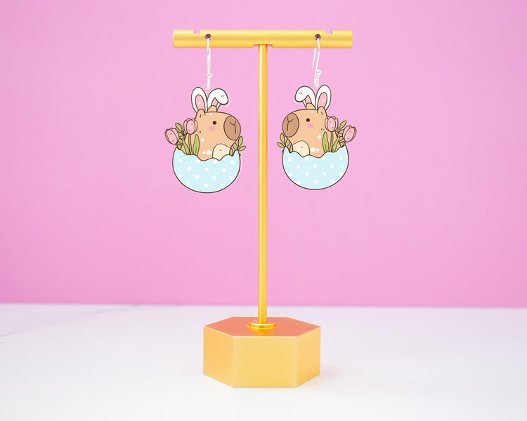 Capybara Easter Egg Earrings
