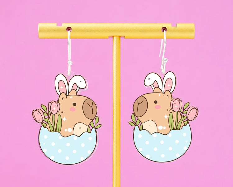 Capybara Easter Egg Earrings