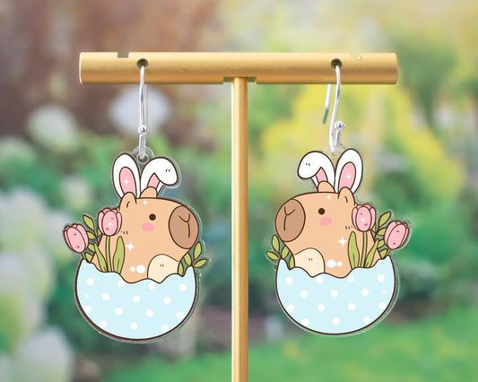 Capybara Easter Egg Earrings