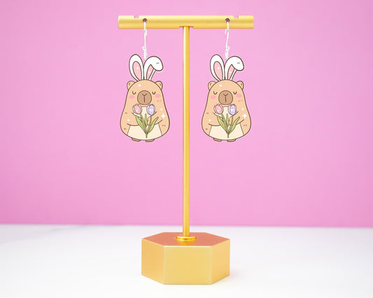 Capybara Easter Bunny Earrings