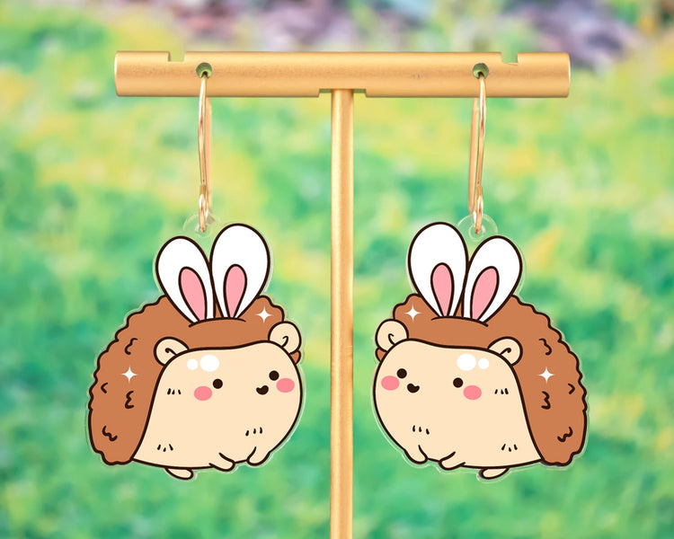 Hedgehog Easter Bunny Earrings