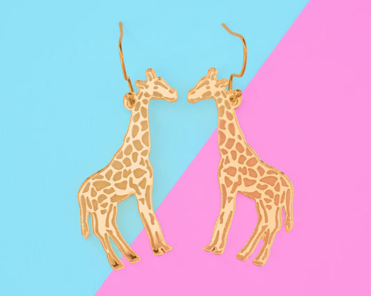 Gold Giraffe Earrings