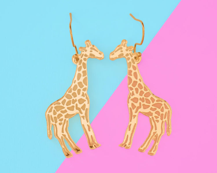 Gold Giraffe Earrings