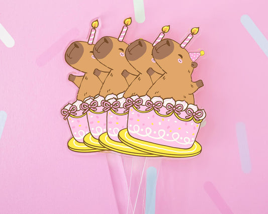 Capybara Cupcake Toppers, Capybara Birthday Party Decorations