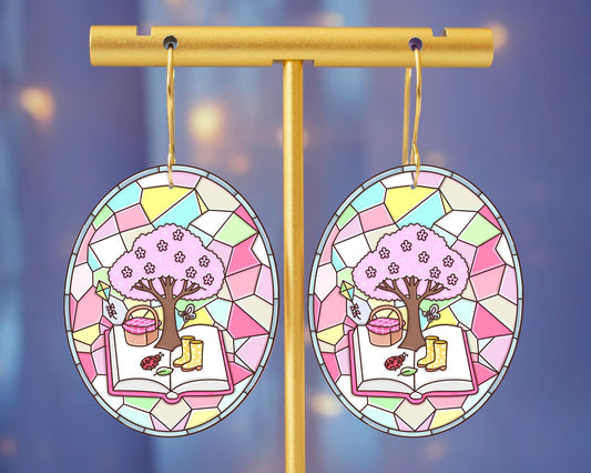 Spring Romance Book Earrings