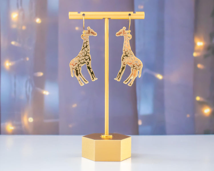 Gold Giraffe Earrings